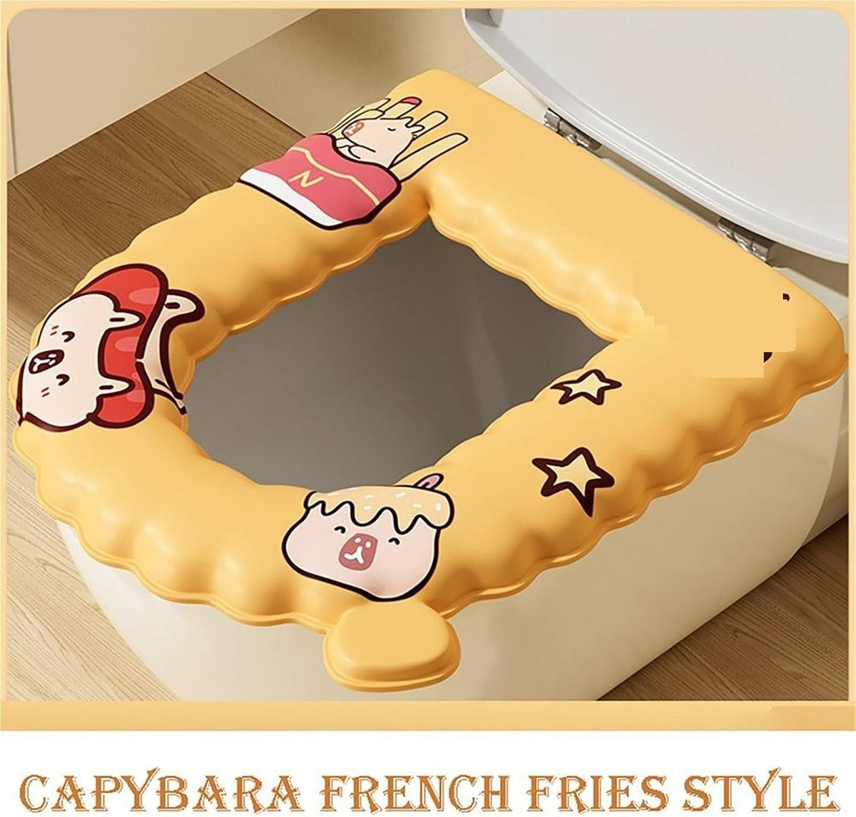 Seat Ring Toilet Cover Extra Handle Waterproof Pad Mat Washable Lid Cushion For Bathroom
