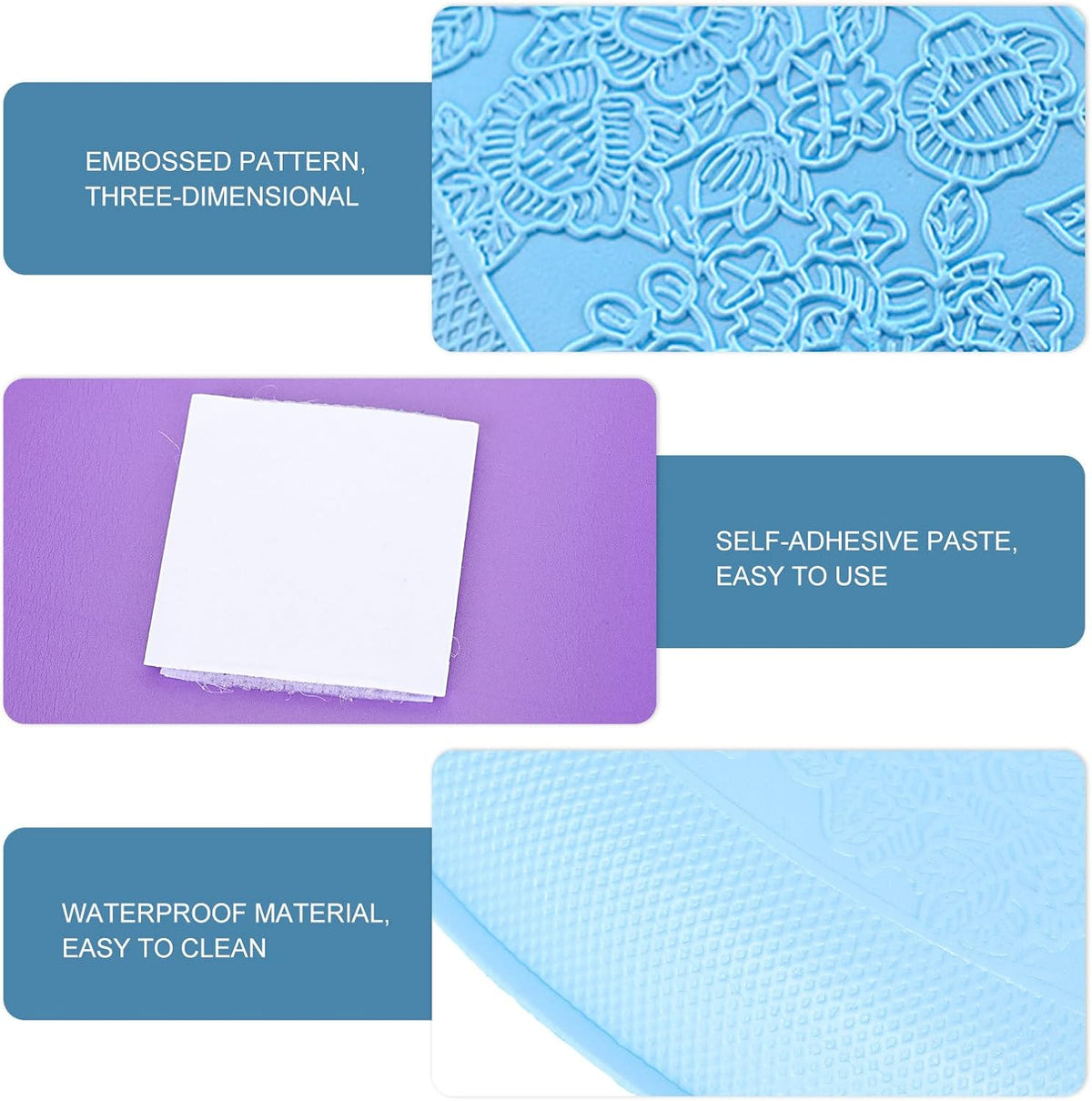 2Pcs Eva Toilet Seat Covers - Thicken, Waterproof, Washable, Self-Adhesive, Warm and Comfortable for Winter, Universal Fit, Blue