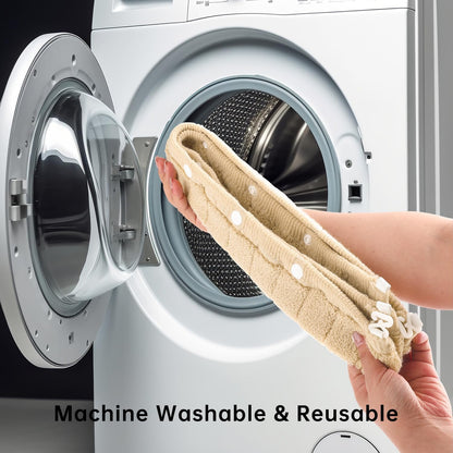 Toilet Seat Cover with Snaps Fixed,Thick Warmer,Machine Washable(beige)