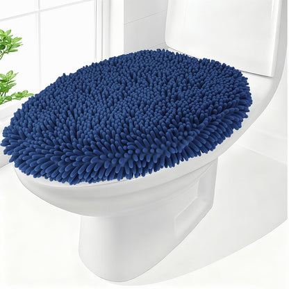Chenille Elongated Toilet Seat Cover 19.5"x 15" Machine Washable