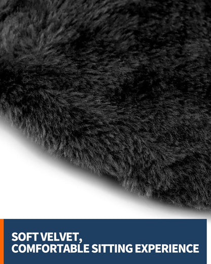 Microfiber Toilet Lid Cover, Soft Velvet Toilet Cover; Absorbent, Machine Washable, Comfortable Adjustable Toilet Seat Cover Fits Most Toilet Lids (Black)