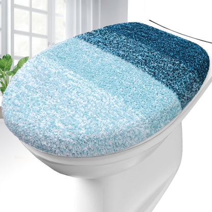 OLANLY Soft Microfiber Bathroom Toilet Lid Cover, 17.5x15, Gray