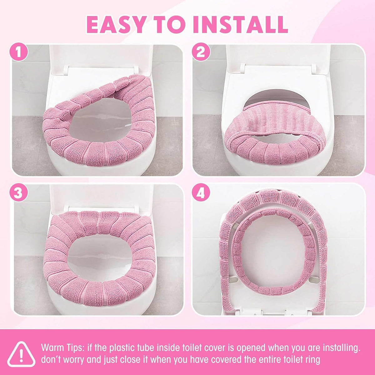 Tegeme 12 Pcs 11.8'' Thicker Bathroom Toilet Seat Cover Pads Bulk,Colorful