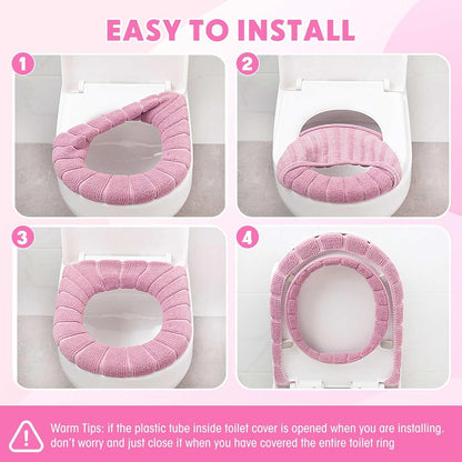 Tegeme 12 Pcs 11.8'' Thicker Bathroom Toilet Seat Cover Pads Bulk,Colorful