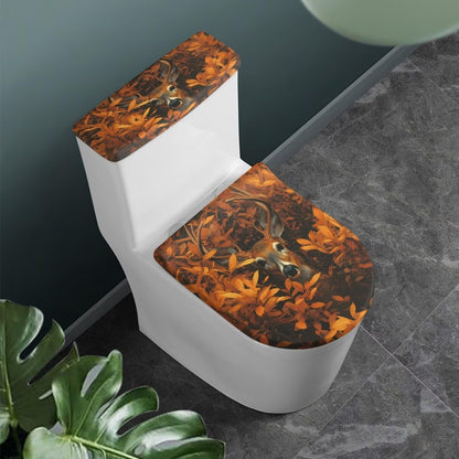 White Marble Lid Cover and Toilet Tank Lid Cover Set of 2,Modern Marble Print Toilet Decoration Replacement Novelty Decorations for Bathroom Accessory Fit Most Round Elongated and Oblong