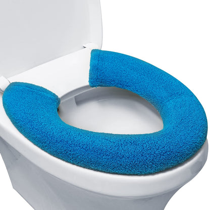 Toilet Seat Cover with Snaps Fixed,Thick Warmer,Machine Washable(beige)