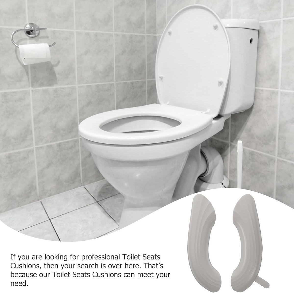 2 Pairs Waterproof Toilet Seat Cushion Pads with Eva Material, Practical and Comfortable Bathroom Toilet Seat Covers, Adhesive and Non-slip, Suitable for Home Use,