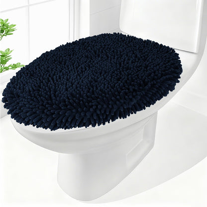 Chenille Elongated Toilet Seat Cover 19.5"x 15" Machine Washable