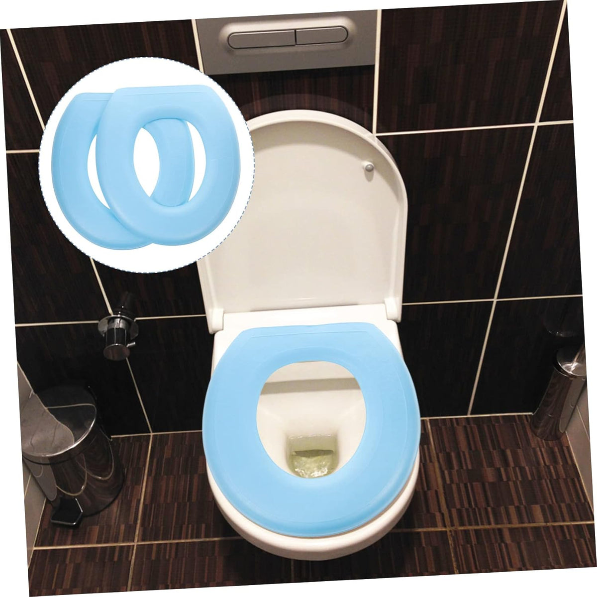 Unomor EVA Toilet Seat Cushion Pads 2Pcs Blue Bathroom Cover Pair Kit