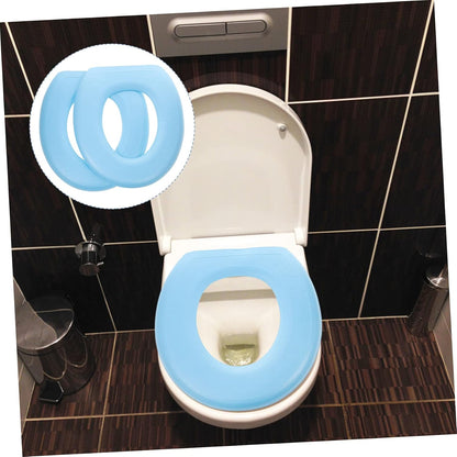 Unomor EVA Toilet Seat Cushion Pads 2Pcs Blue Bathroom Cover Pair Kit