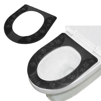 Universal Toilet Seat Cover, Washable Silicone Non Slip Toilet Seat Cover Pad for Bathroom, Four Season Use (Sky Blue)