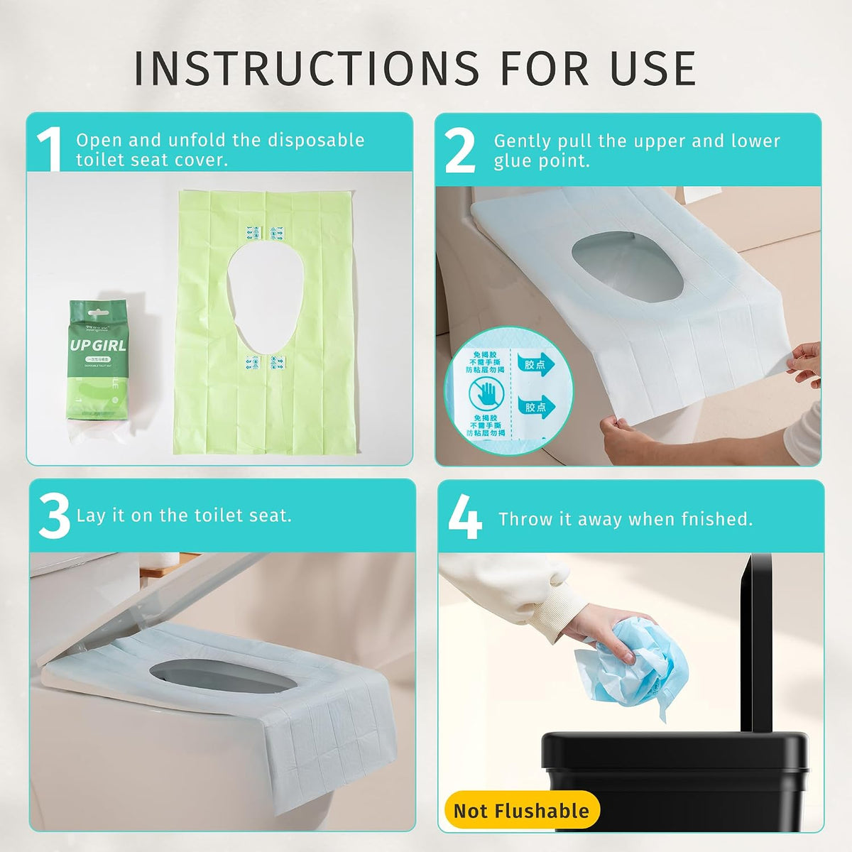 YOUNGTIME Toilet Seat Covers Disposable 20 Pack, Faster use-Sticker Free XL Waterproof Toilet Seat Cover for Adults and Kids Potty Training,Travel Accessories for Public Restrooms,Airplane(Colorful)