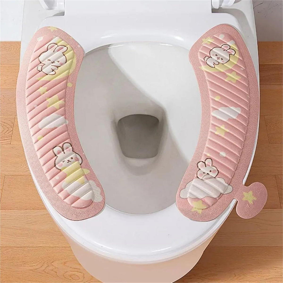 Universal Waterpoof Toilet Seat Cover Cartoon Soft Closestool Mat Washable Cute Sticky Pad Bathroom