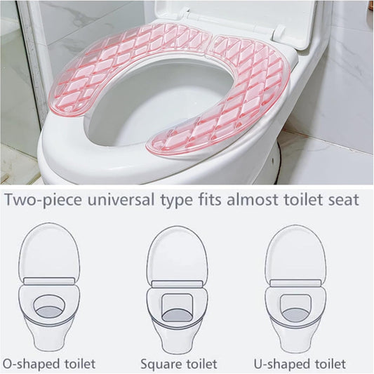 Gel Toilet Seat Cover, Toilet Seat Cushion, Toilet Cover Portable and Washable Toilet Seat Cover Universal, Washable for Standard U Shape Toilet Seats (Pink)