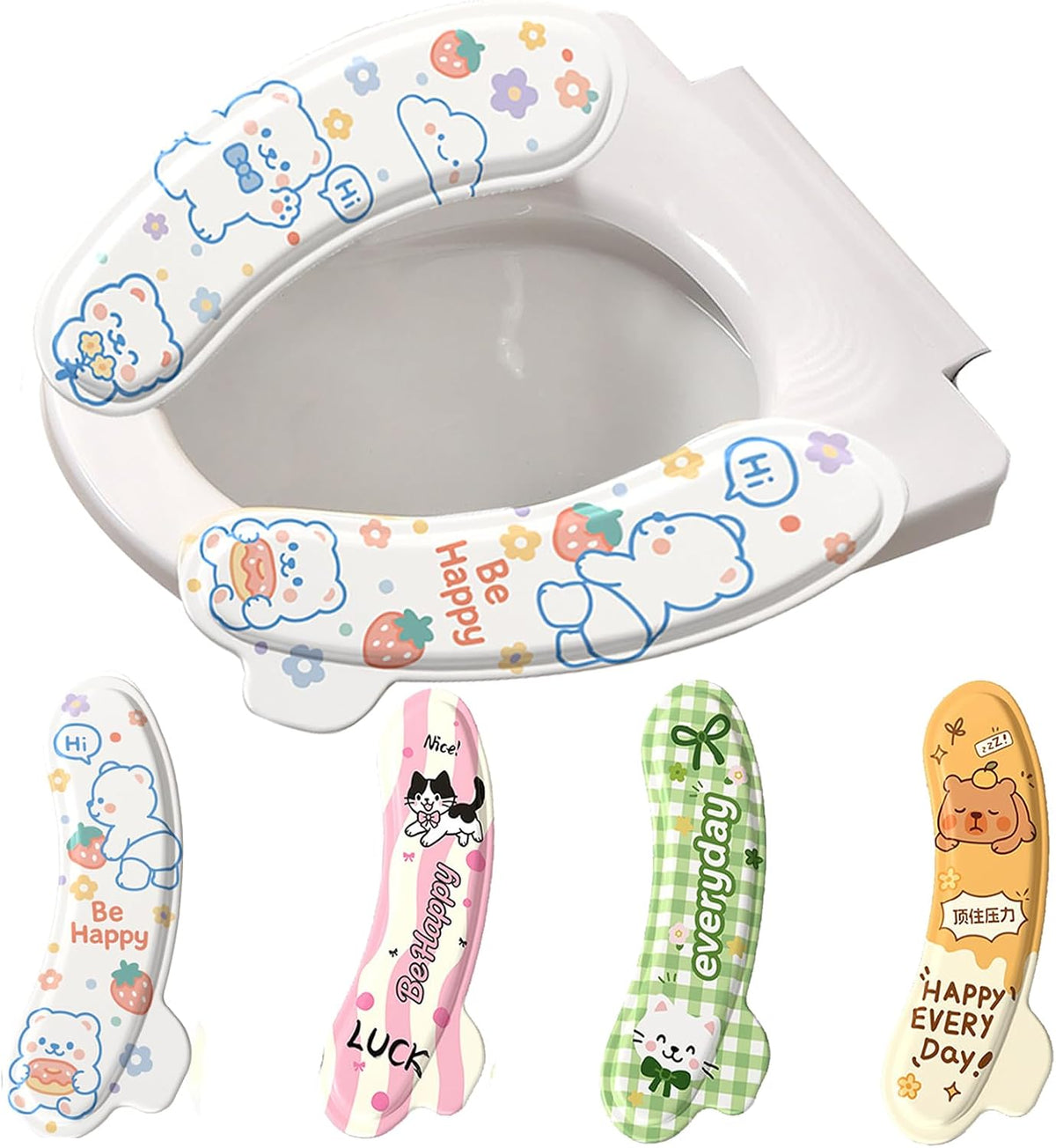 4 Pairs EVA Toilet Seat Cover with Handle