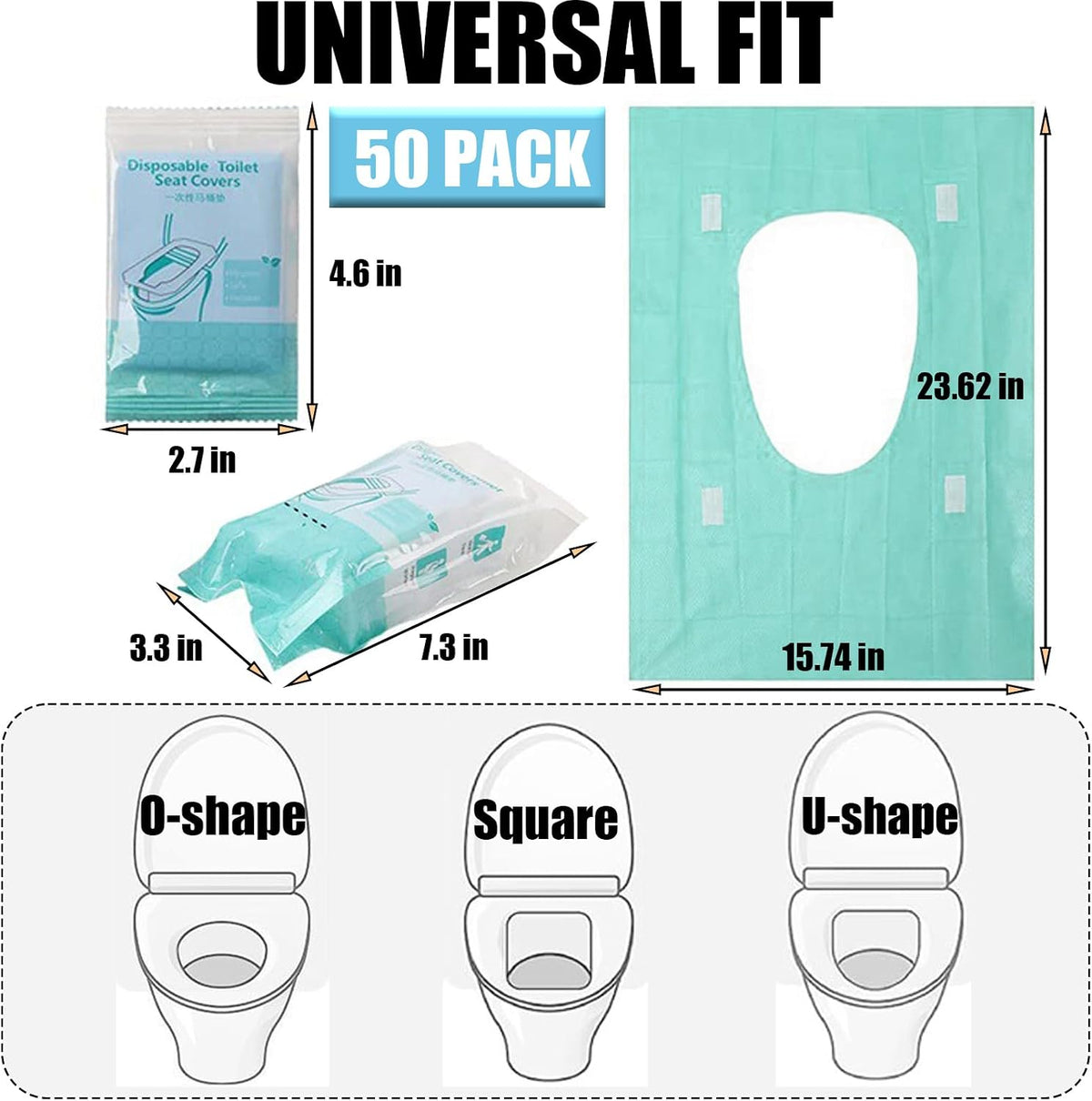 Rgqphantom 50 Pack Toilet Seat Covers Disposable, Portable Toilet Liners