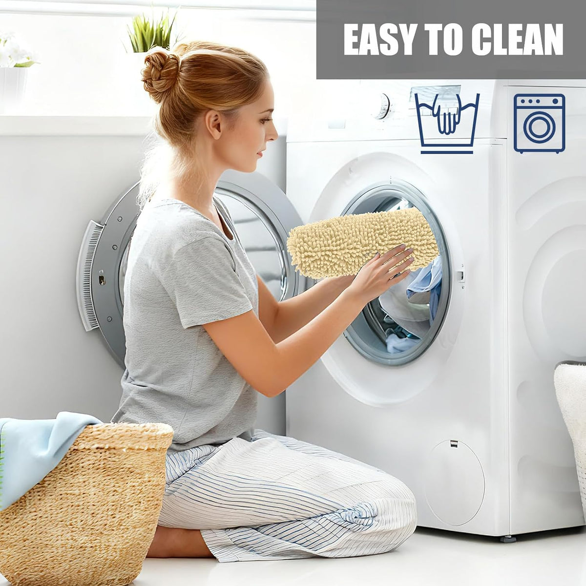 Chenille Elongated Toilet Seat Cover 19.5"x 15" Machine Washable