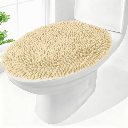 Chenille Elongated Toilet Seat Cover 19.5"x 15" Machine Washable