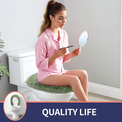 Soft Microfiber Toilet Seat Cover 17.5" x 15" Machine Washable