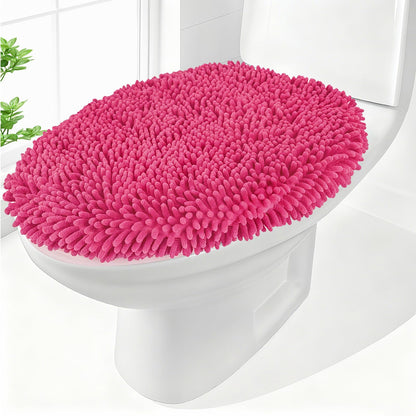 Chenille Elongated Toilet Seat Cover 19.5"x 15" Machine Washable