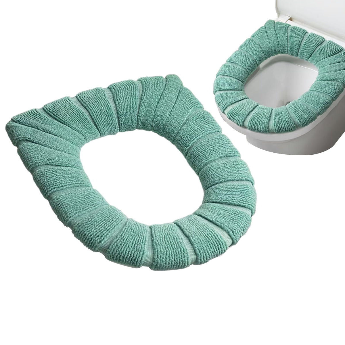 5 Pack Soft Thicker Bathroom Toilet Seat Cover,Soft Warmer Toilet Seat Cushion Cover Stretchable Fits All Oval Toilet Seats Washable Fiber Cloth (Coffee)
