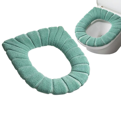5 Pack Soft Thicker Bathroom Toilet Seat Cover,Soft Warmer Toilet Seat Cushion Cover Stretchable Fits All Oval Toilet Seats Washable Fiber Cloth (Coffee)