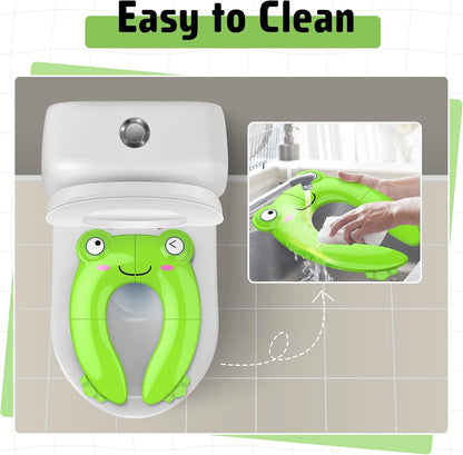 Maliton Foldable Travel Potty Training Seat for Toddlers, Green Frog