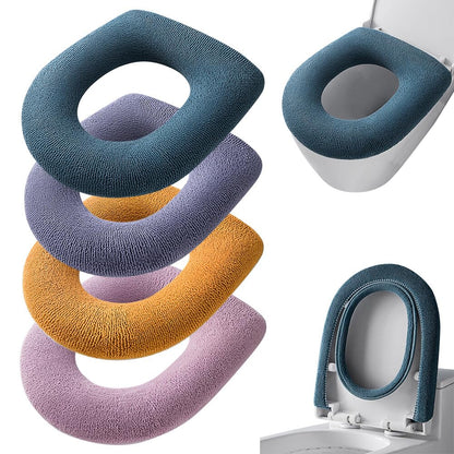 4 Pcs Soft Toilet Seat Cover Pad, Bathroom Soft Thicker Warmer Stretchable