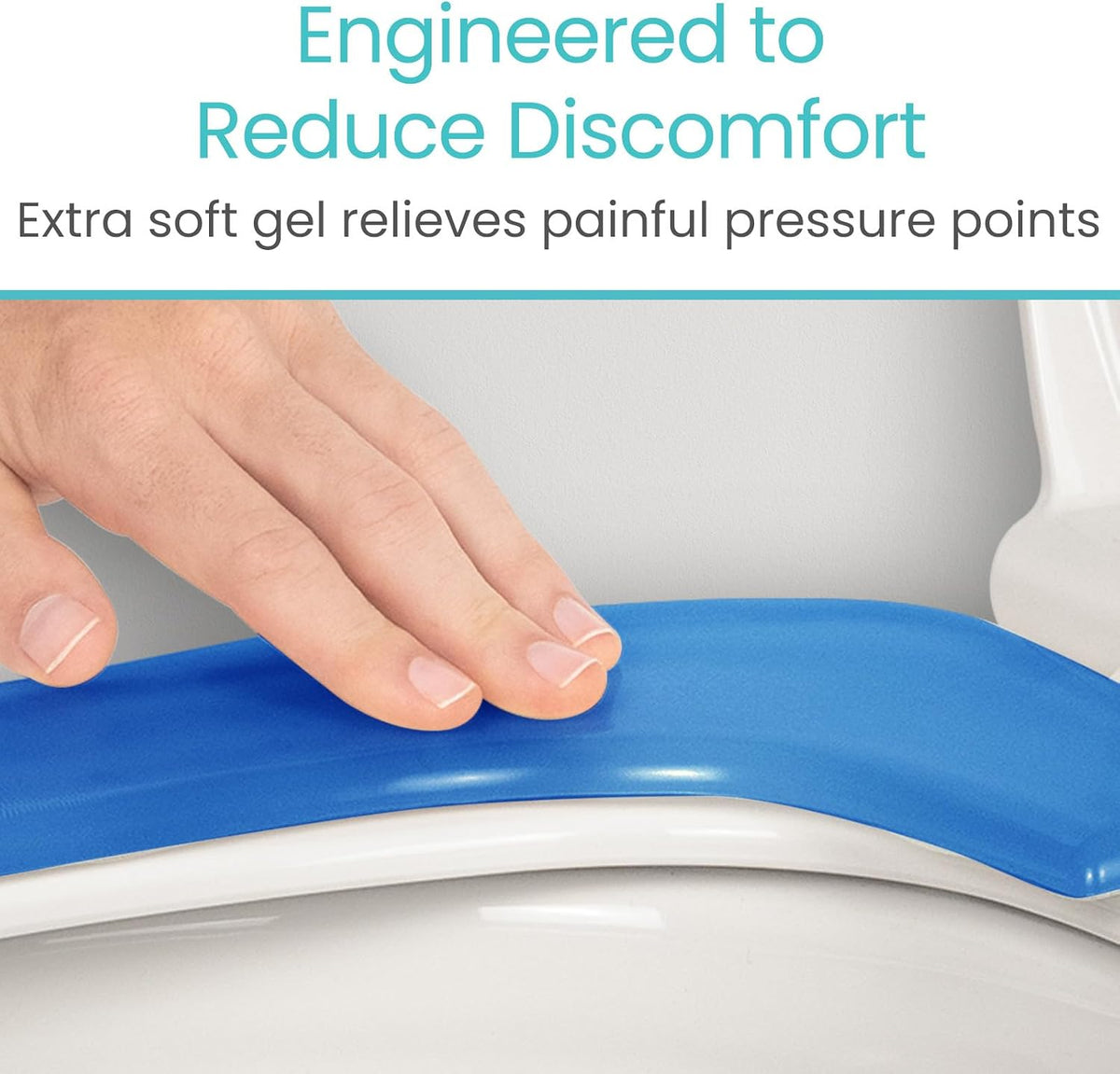 Vive Gel Toilet Seat Cushion Cover - Raised Padded Riser Cushion