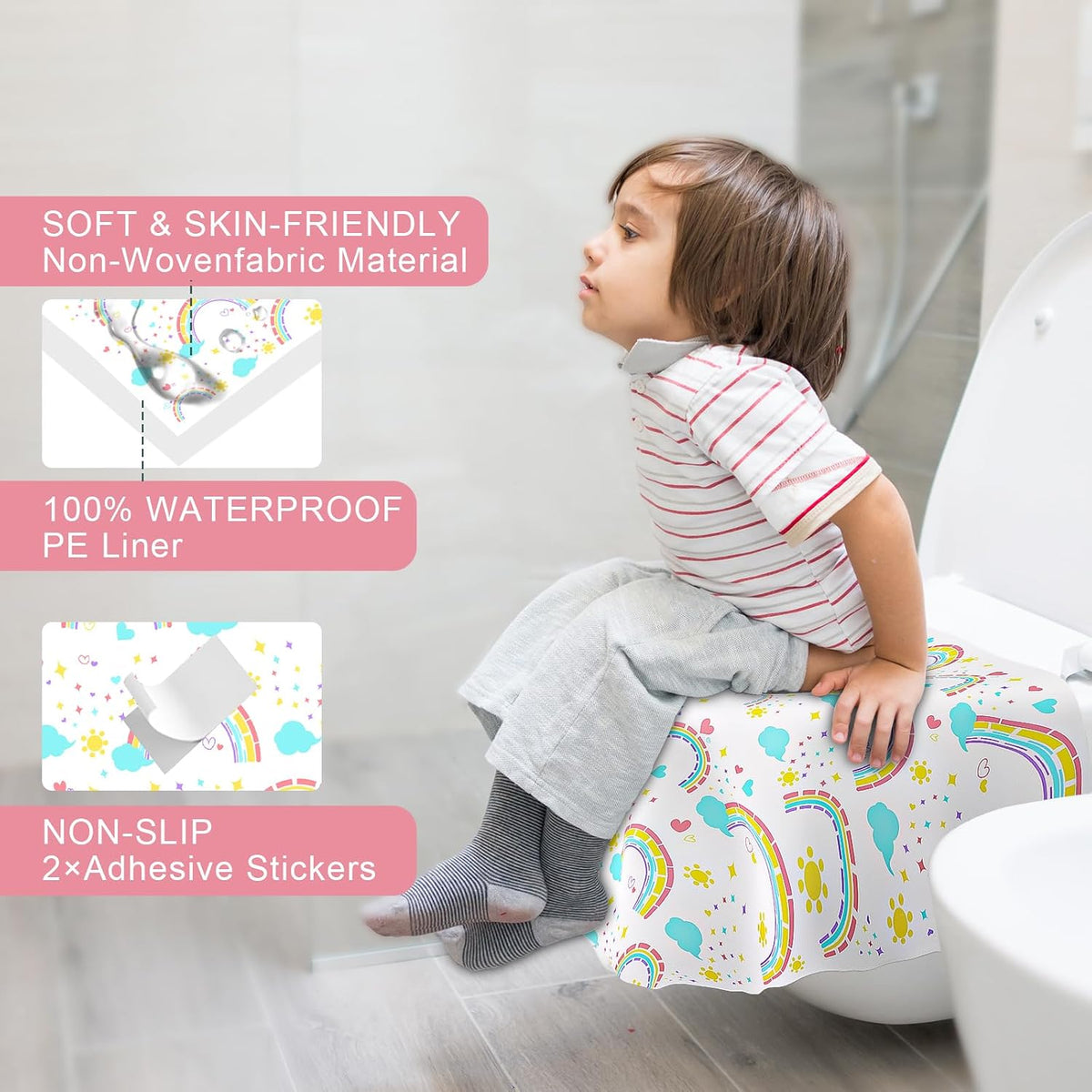 20 Pack Disposable Toilet Seat Covers for Travel, Individually Wrapped