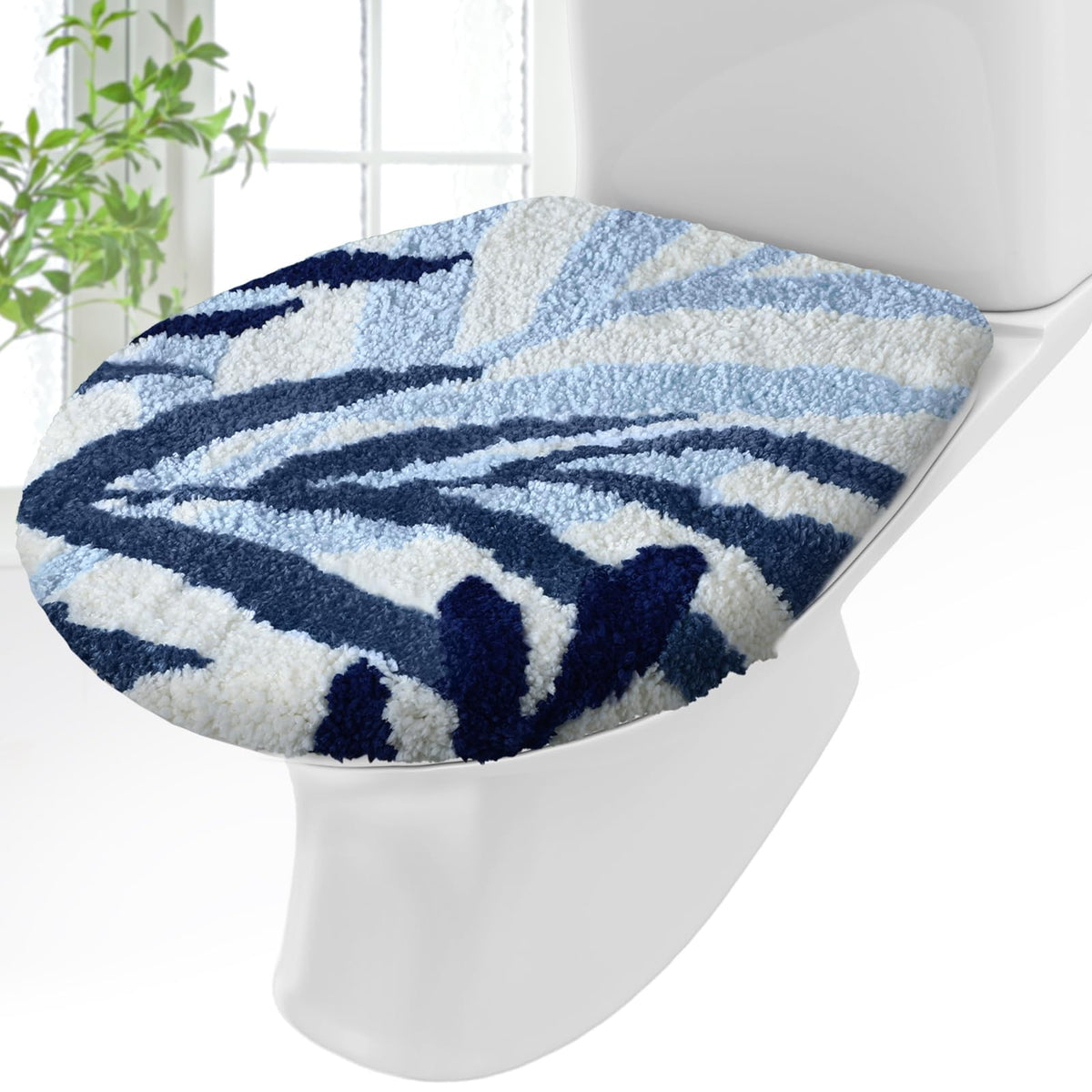 Mindsoft Green Toilet Seat Lid Cover, Microfiber Washable 17.5"x15"