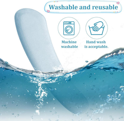 Toilet Seat Cover, Thick and Elastic Bathroom Toilet Seat Cushion Soft Polyester Fiber Sponge Cushioned Lid Cover, Non-Slip Washable Reusable Comfort Pad Seats Cushion for Most Toilets (Blue)