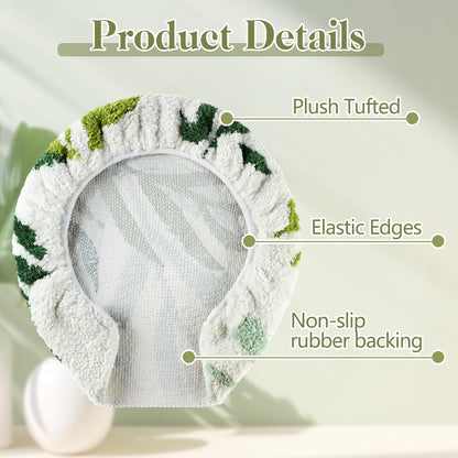 Mindsoft Green Toilet Seat Lid Cover, Microfiber Washable 17.5"x15"