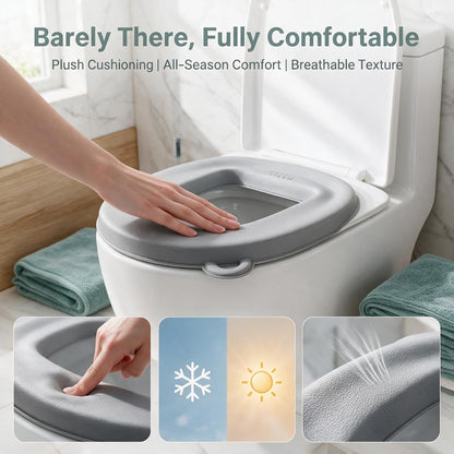 Waterproof Toilet Seat Cushion,New Toilet Seat Cover Pads, Reusable Waterproof EVA Toilet Seat Cushion, Padded Toilet Seat, Washable Toilet Cover Seat Pad for Home Hotel (2pc Gray)