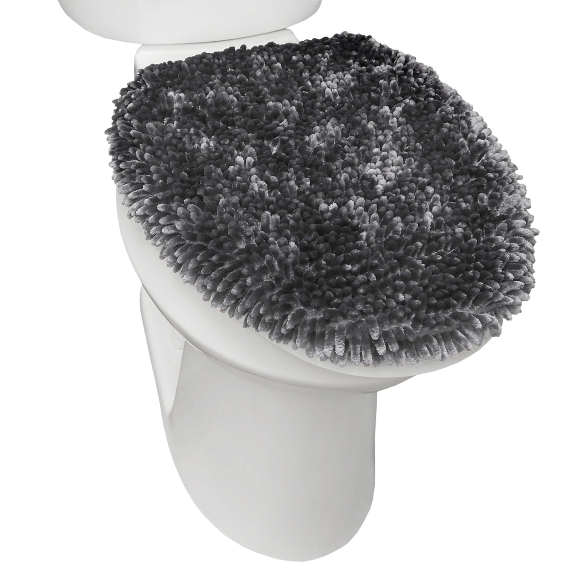 Town & Country Basics Chenille Toilet Lid Cover, Plush Soft Washable, Blue