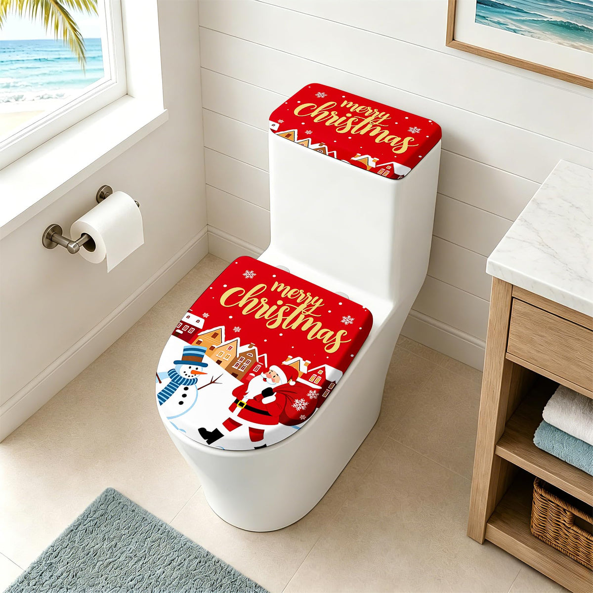 Christmas Toilet Lid Cover