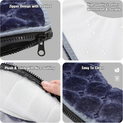 Riakrum 8 Pcs Toilet Seat Covers Pads for Bathroom Soft Thicker Warmer Toilet Seat Cushion Covers Comfortable Washable Toilet Seat Cover Pads with Zipper Home Reusable