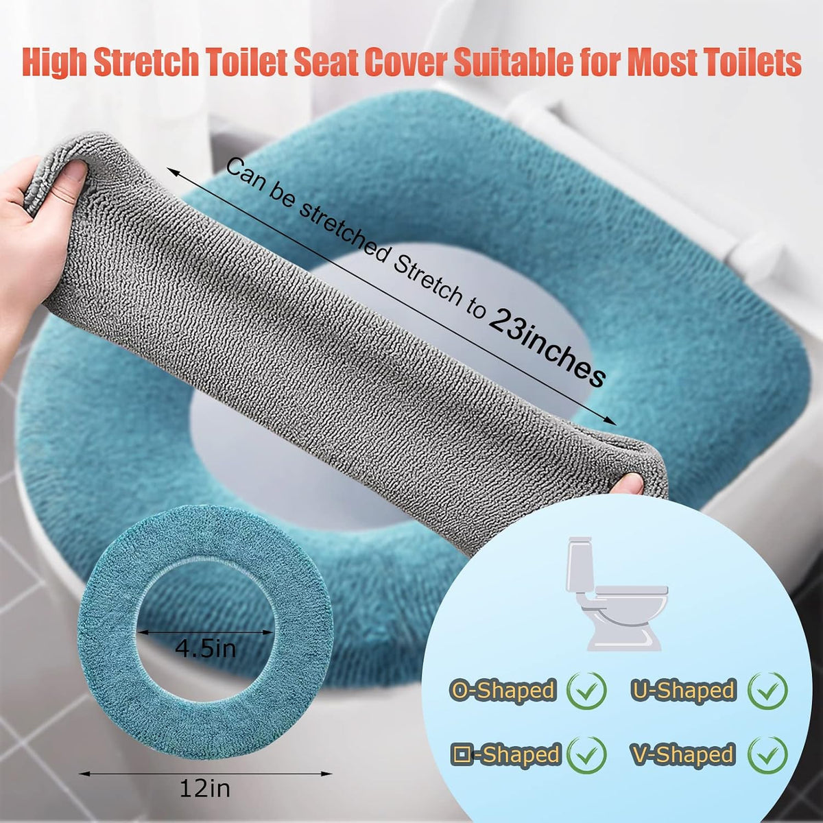 Legigo 5 Pack Toilet Seat Cover, Soft Toilet Seat Warmer Pads for Bathroom