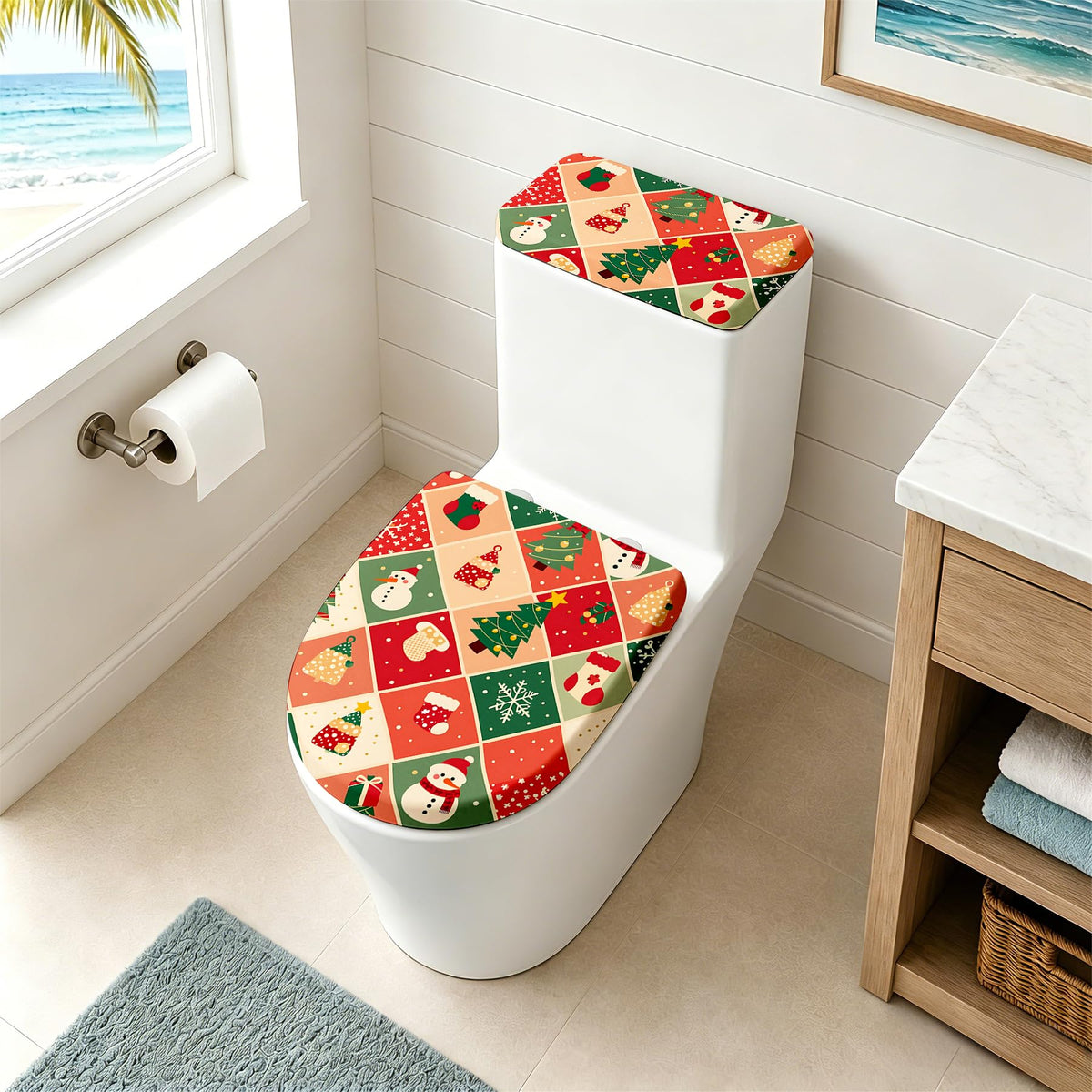 Christmas Toilet Lid Cover