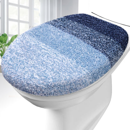 OLANLY Soft Microfiber Bathroom Toilet Lid Cover, 17.5x15, Gray