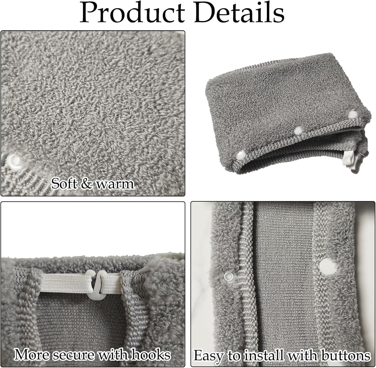 2 Packs Toilet Seat Cover, Bathroom Thicker Soft Warmer Plush Seat Cushion