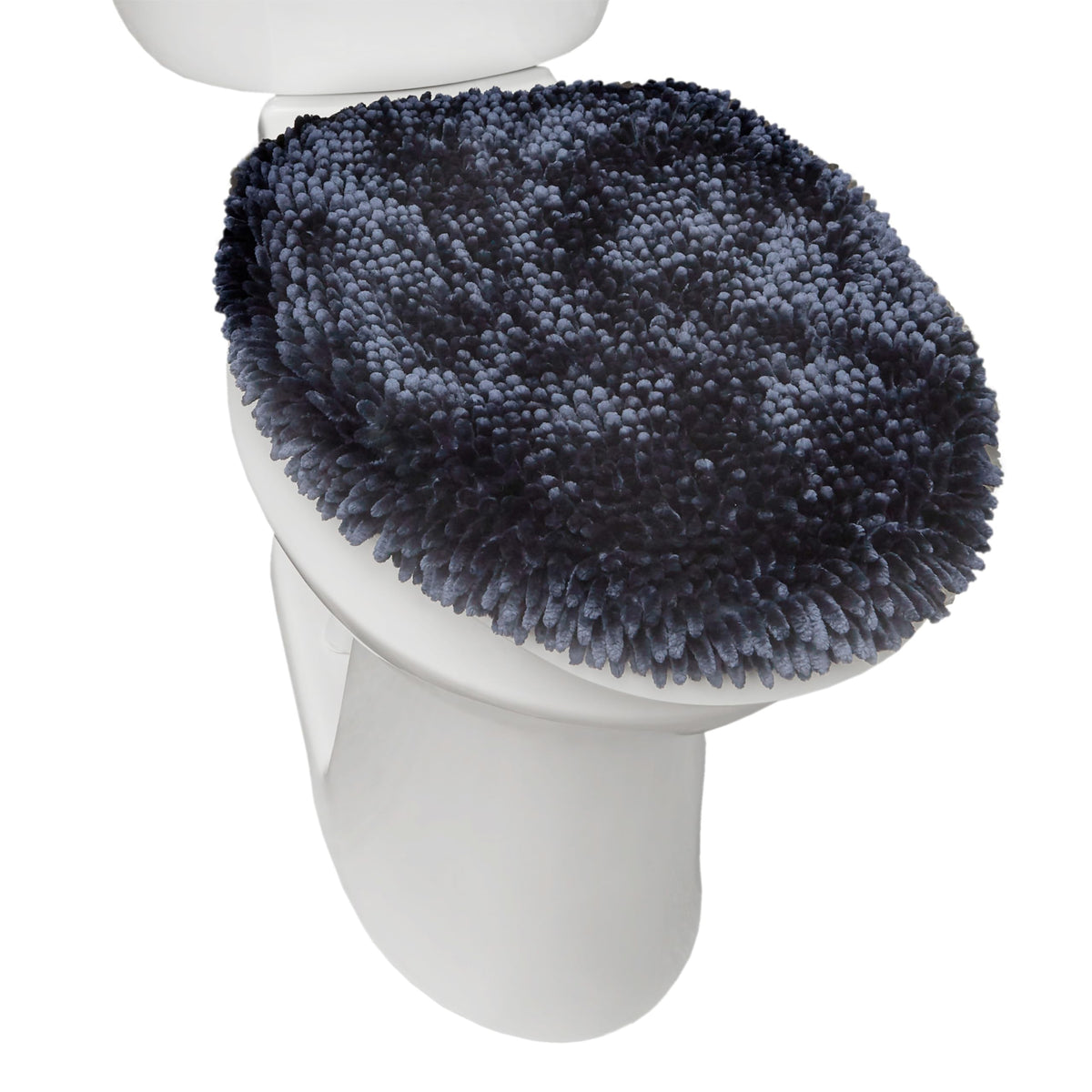 Town & Country Basics Chenille Toilet Lid Cover, Plush Soft Washable, Blue