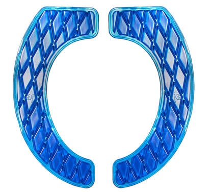 Morvat Gel Toilet Seat Cushion, Washable Padded Riser Cushion for Toilets & Commode Chair, Maximum Pain Relief Comfort & Support, Adhesive Raised Donut Pad for Elderly & Handicapped, Blue, Elongated