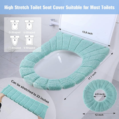 Moukeren 8 Pcs 11.8'' Thicker Bathroom Commode Seat Covers, Simple Colors