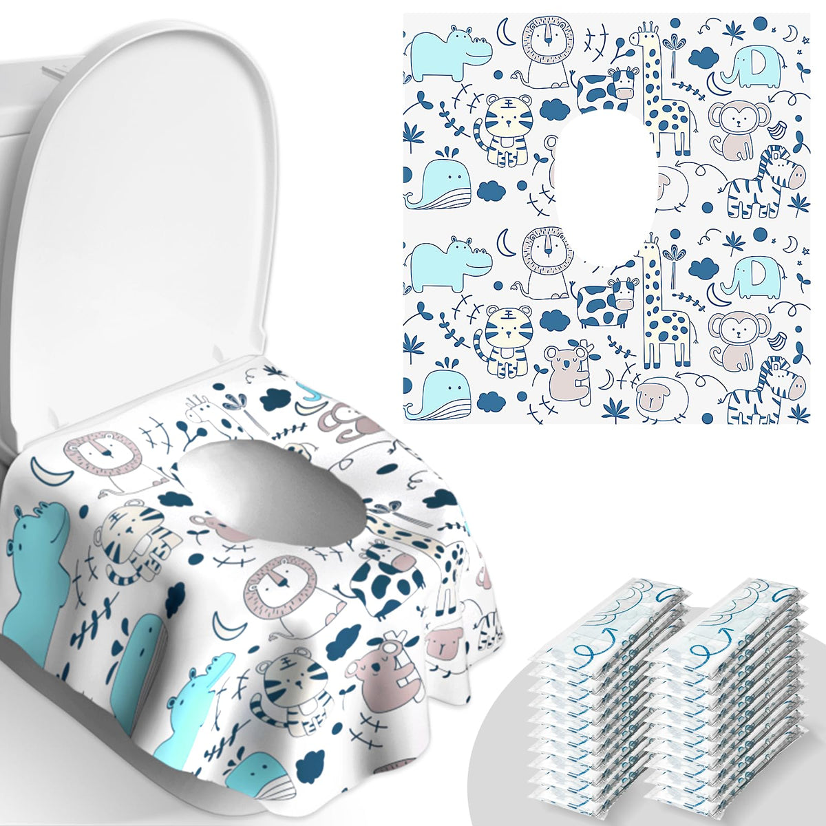 20 Pack Disposable Toilet Seat Covers for Travel, Individually Wrapped