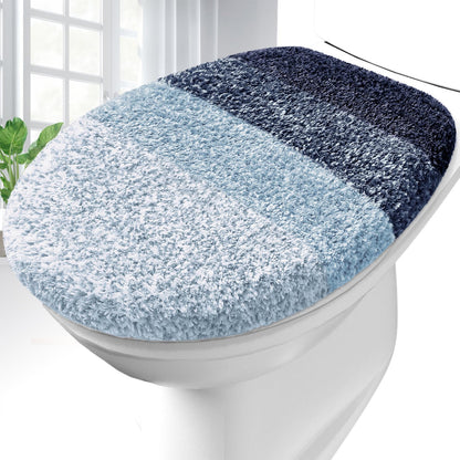 OLANLY Soft Microfiber Bathroom Toilet Lid Cover, 17.5x15, Gray