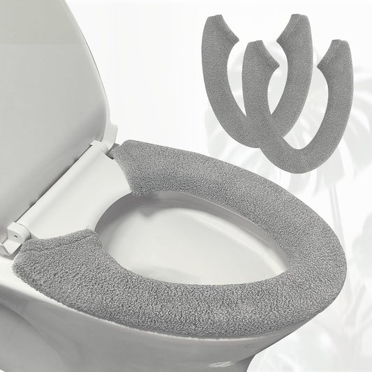 2 Packs Toilet Seat Cover, Bathroom Thicker Soft Warmer Plush Seat Cushion