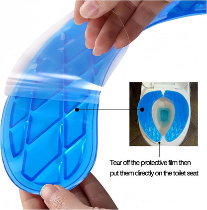 Bule Gel Toilet Seat Cover Cushion Pad Washable Portable Padded Riser Comfort for Elderly Handicapped
