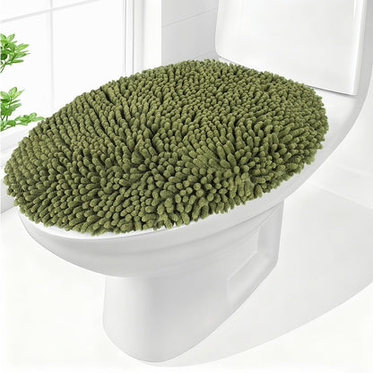 Chenille Elongated Toilet Seat Cover 19.5"x 15" Machine Washable