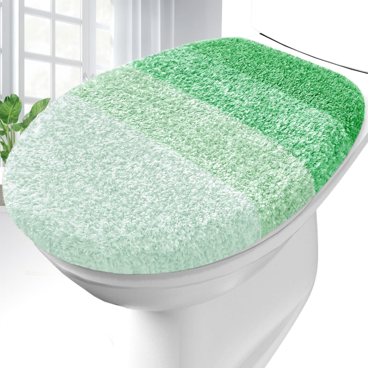 OLANLY Soft Microfiber Bathroom Toilet Lid Cover, 17.5x15, Gray